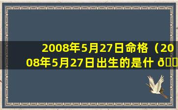 2008年5月27日命格（2008年5月27日出生的是什 🐶 么星座）